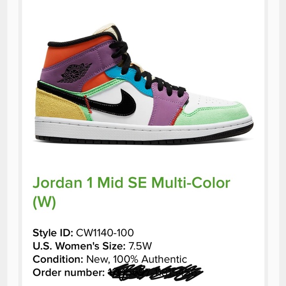 Wmns Jordan 1 Mid SE ‘Multi-Color’ - ‘Lightbuld’ - Picture 4 of 4
